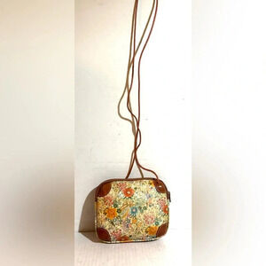 Furla floral leather crossbody handbag